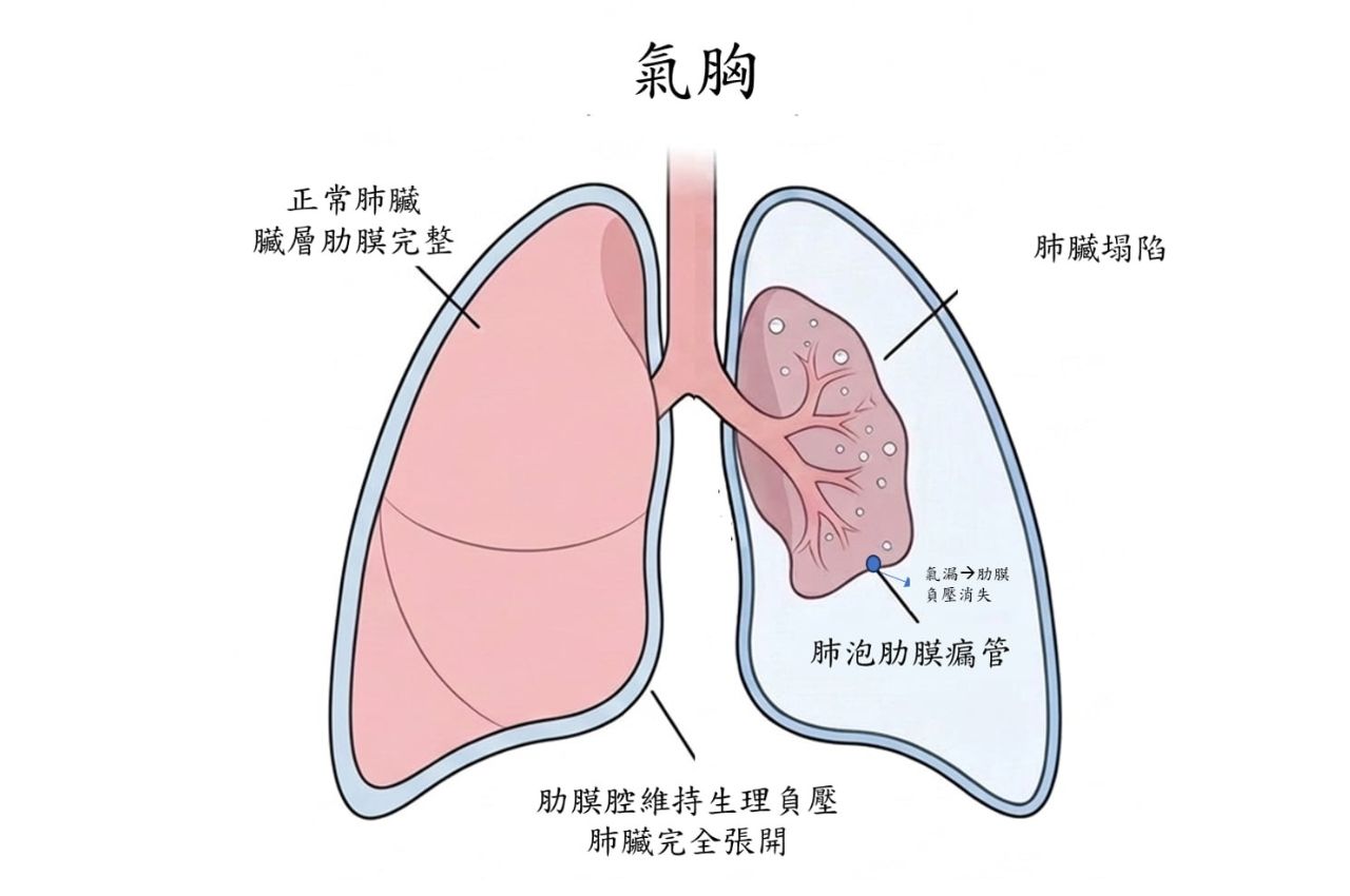 肺泡－肋膜瘻管